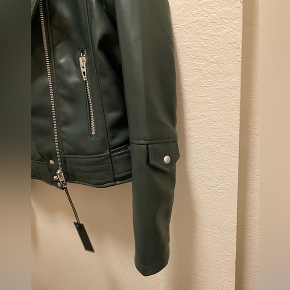 BLANK NYC Green Faux Leather Moto Jacket NEW - Picture 7 of 13